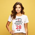 Tricou personalizat Așa arată o mamă fericită și iubită la 28 de ani