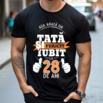 Tricou Personalizat Așa arată un TATĂ fericit și iubit la 28 de ani