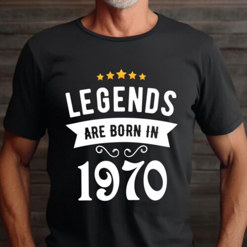 Tricou Personalizat Legends are born in 1970 MODEL2