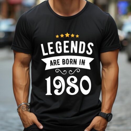 Tricou Personalizat Legends are born in 1980 MODEL2
