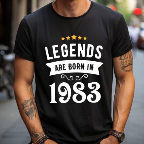 Tricou Personalizat Legends are born in 1983 MODEL2