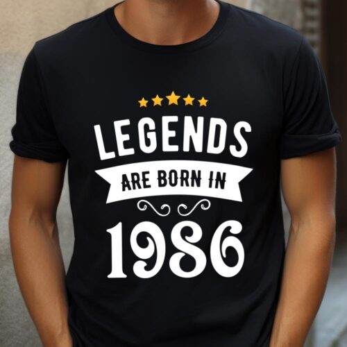Tricou Personalizat Legends are born in 1986 MODEL2