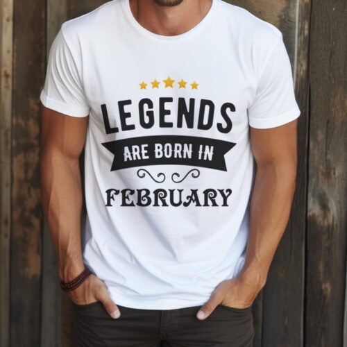 Tricou Personalizat Legends are born in February Model2_tricou1