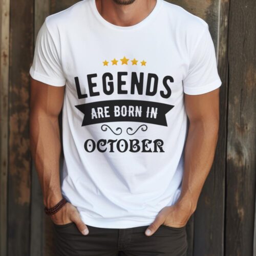 Tricou Personalizat Legends are born in OCTOBER MODEL2_tricou1