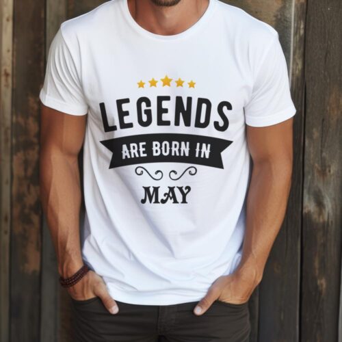 Tricou Personalizat Legends are born in may Model2_tricou1
