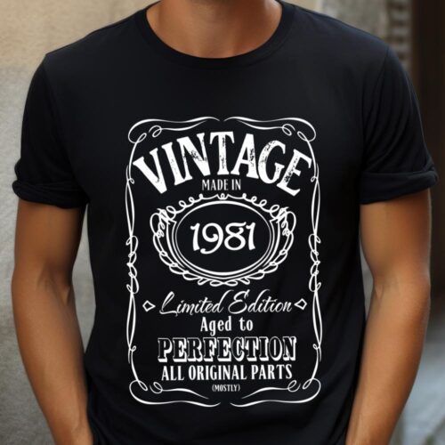 Tricou Personalizat Vintage Made In 1981 Aged to Perfection