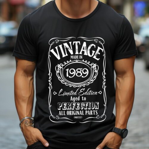 Tricou Personalizat Vintage Made In 1989 Aged to Perfection