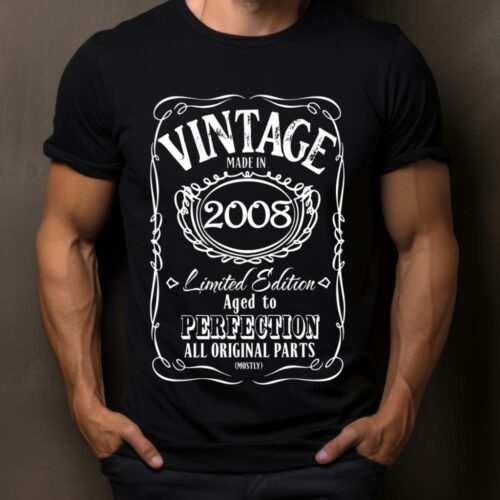Tricou Personalizat Vintage Made In 2008 Aged to Perfection
