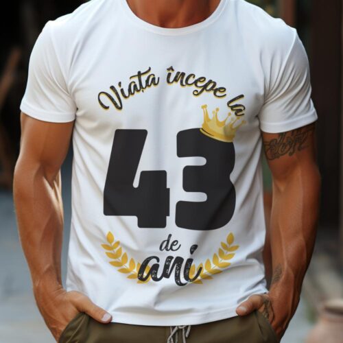 tricou viata incepe la 43 de ani model 2
