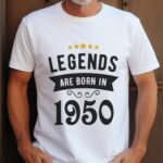 Tricou Personalizat Legends are born in 1950