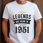 Tricou Personalizat Legends are born in 1951