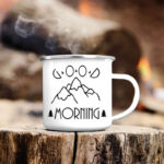 Cana metalica emailata personalizata Morning