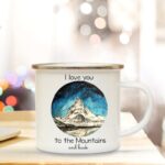 Cana metalica emailata personalizata Mountains