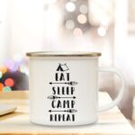Cana metalica emailata personalizata Sleep