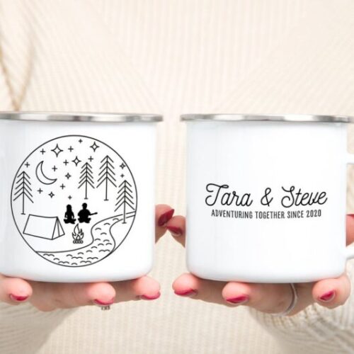 Cana metalica  personalizata pentru cuplu M/2020