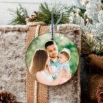Ornament de Craciun din ceramică personalizat cu poză