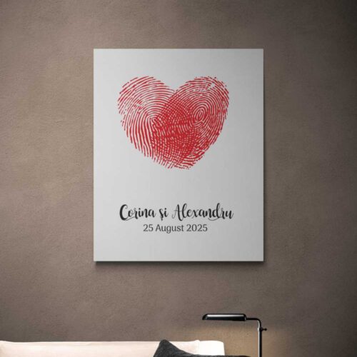 Tablou Canvas Personalizat cu amprente si text