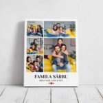 Tablou Personalizat Familia cu 5 poze și mesaj