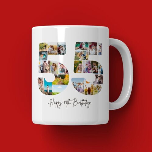 Cană Personalizată Colaj Aniversare 55 de ani