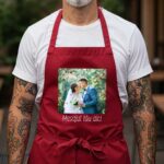 Șorț Roșu Personalizat cu poza și mesajul tău