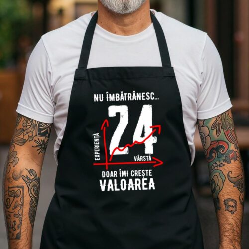 Sort Personalizat nu imbatranesc 24 ani doar imi creste valoarea_negru
