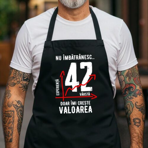 Sort Personalizat nu imbatranesc 42 ani doar imi creste valoarea_negru