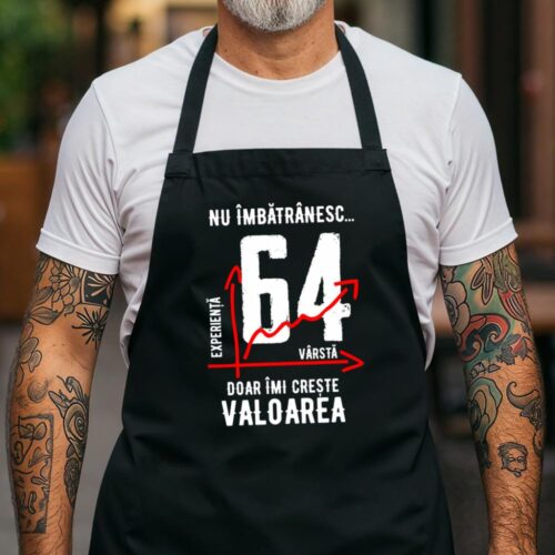 Sort Personalizat nu imbatranesc 64 ani doar imi creste valoarea_negru