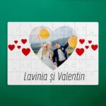 Puzzle personalizat inimi cu poza si nume
