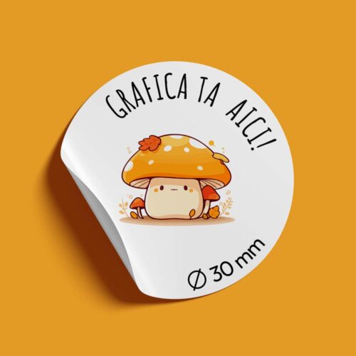 Etichete autoadezive rotunde ⌀ 30 mm personalizate cu grafica ta