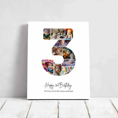 Tablou Personalizat Colaj Aniversare 3 ani