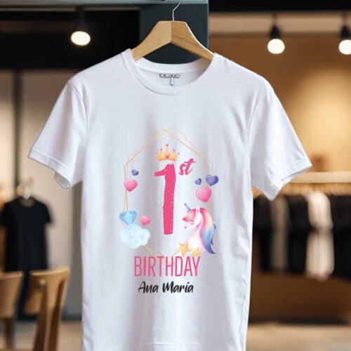 Tricou Personalizat 1st Birthday cu Unicorn