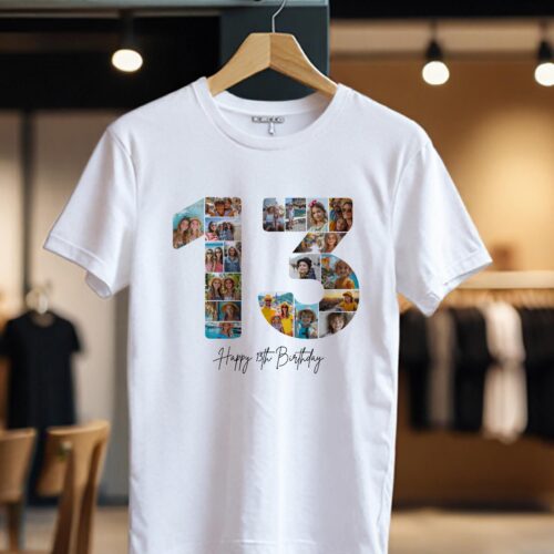 Tricou Personalizat Colaj Aniversare 13 ani