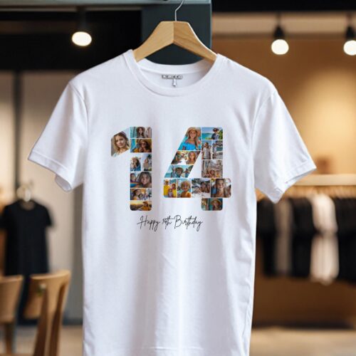Tricou Personalizat Colaj Aniversare 14 ani
