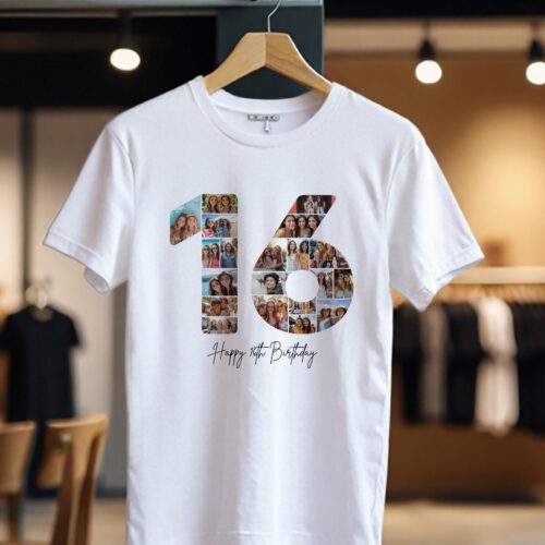 Tricou Personalizat Colaj Aniversare 16 ani