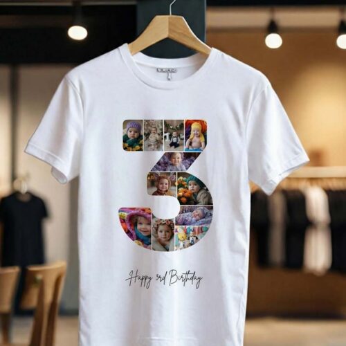 Tricou Personalizat Colaj Aniversare 3 ani