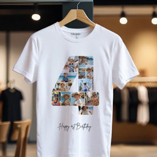 Tricou Personalizat Colaj Aniversare 4 ani