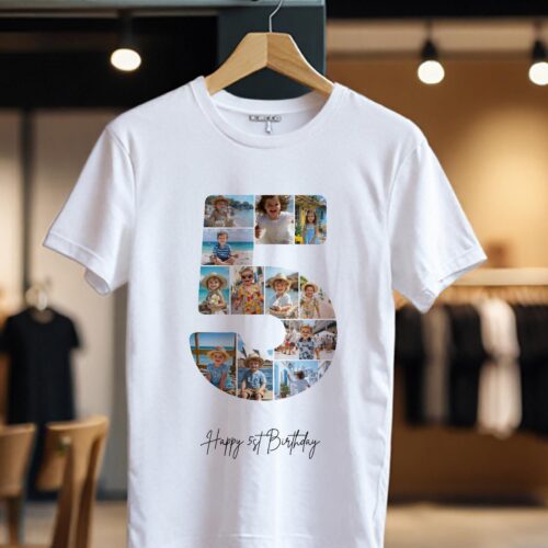Tricou Personalizat Colaj Aniversare 5 ani