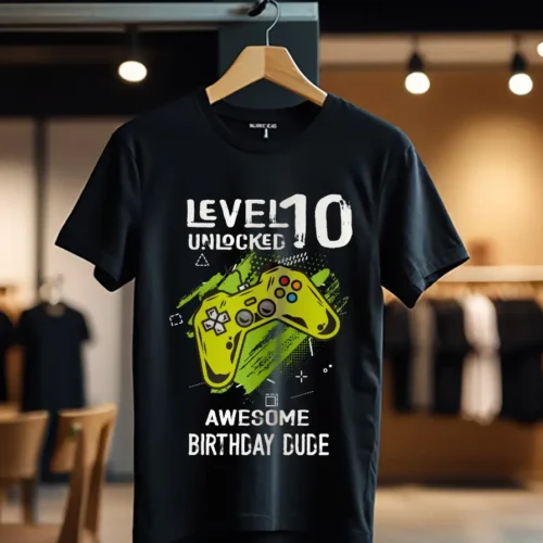 Tricou Personalizat Level 10 Unlocked Awesome Birthday Dude_Tricou