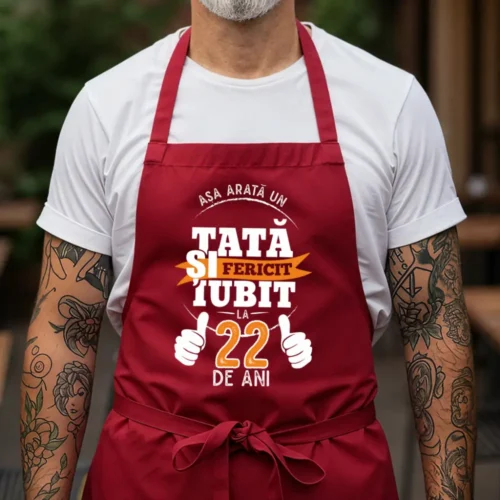 Sort Personalizat Asa arata un tata fericit si iubit la 22 de ani_rosu
