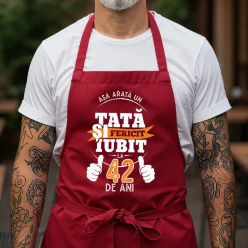 Sort Personalizat Asa-arata-un-tata-fericit-si-iubit-la-42-de-ani_rosu_web