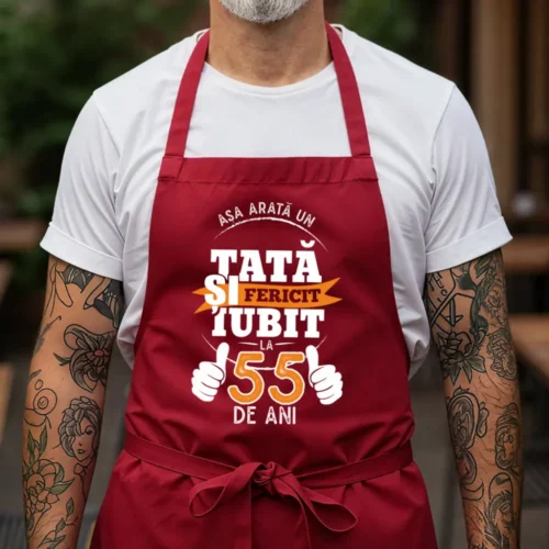 Sort Personalizat Asa-arata-un-tata-fericit-si-iubit-la-55-de-ani_rosu_web