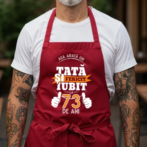 Sort Personalizat Asa-arata-un-tata-fericit-si-iubit-la-73-de-ani_rosu_web