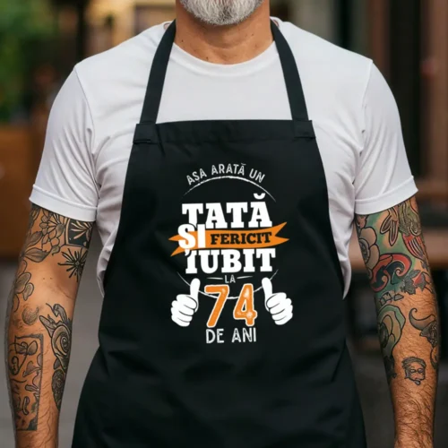 Sort Personalizat Asa-arata-un-tata-fericit-si-iubit-la-74-de-ani_negru_web