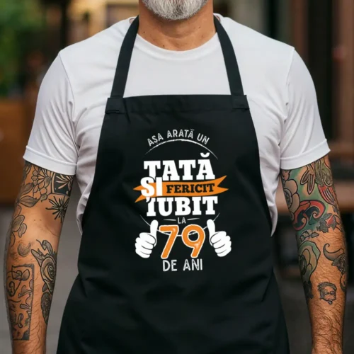 Sort Personalizat Asa-arata-un-tata-fericit-si-iubit-la-79-de-ani_negru_web
