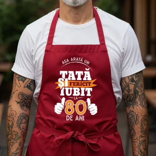 Sort Personalizat Asa-arata-un-tata-fericit-si-iubit-la-80-de-ani_rosu_web
