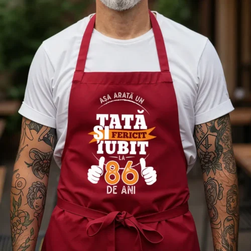 Sort Personalizat Asa-arata-un-tata-fericit-si-iubit-la-86-de-ani_rosu_web