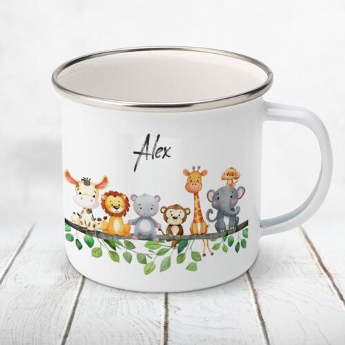 Cana Metalica Personalizata cu Animalutele Junglei
