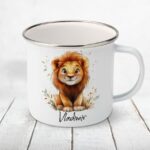 Cană metalică personalizată copii Baby Lion