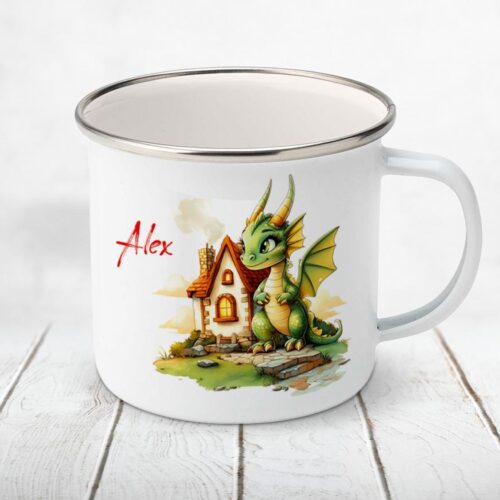 Cană metalică personalizată copii Dragon.