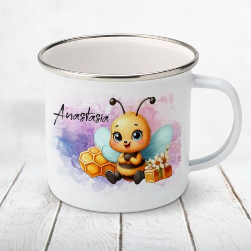 Cană metalică personalizată copii cu albina